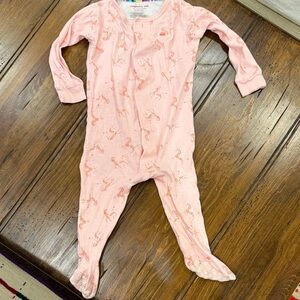 Magnetic Me, Pink Zebra Print, baby footed pajama, size 9-12months
